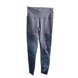 ALO Yoga Women's Gray Moto Leggings Medium
